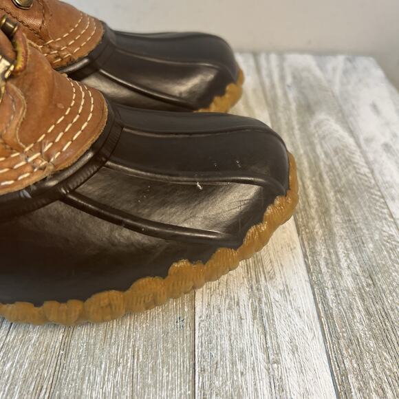 LL Bean Women’s 7 Maine Duck Boots Brown Leather Rubber Hunting Made in USA VTG - Picture 8 of 12